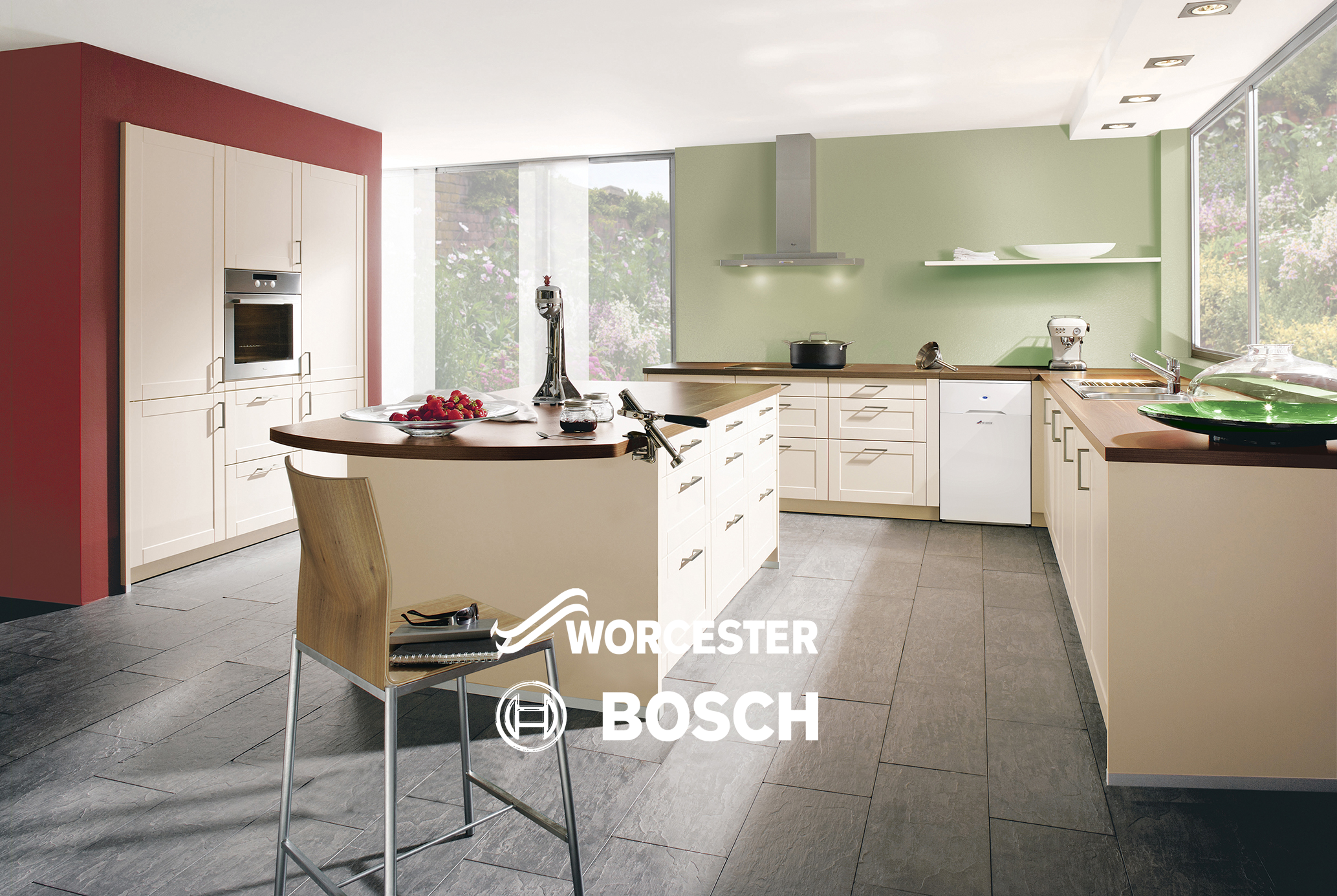 bosch logo with kitchen in the background